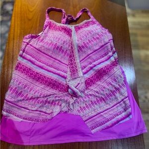 Pink Beach House Swim Skirtini Set with Zippered Pocket!  -18w/16w